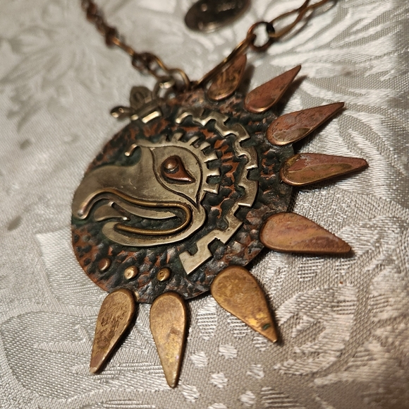 Vintage Modernist Mexican Eagle Necklace - Picture 11 of 14